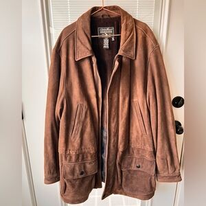 Vintage Eddie Bauer Men's Brown Genuine Leather Mens Jacket XL Tall New